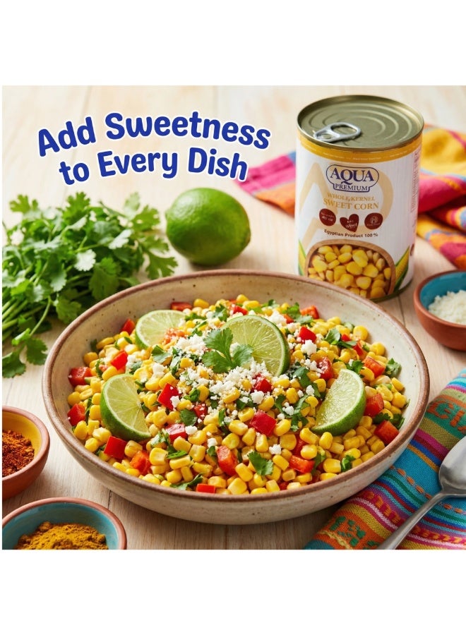 Aqua Premium Sweet Corn, 400g – 100% Natural, Ready to Eat, No Preservatives, Crisp & Juicy Kernels, Ideal for Salads, Sides & Cooking, Non-GMO, Vegan Friendly - Image 3